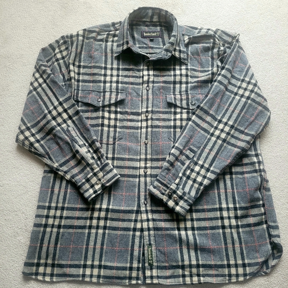 Men's Timberland Weathergear Long Sleeve Button Down Shirt with Pockets L